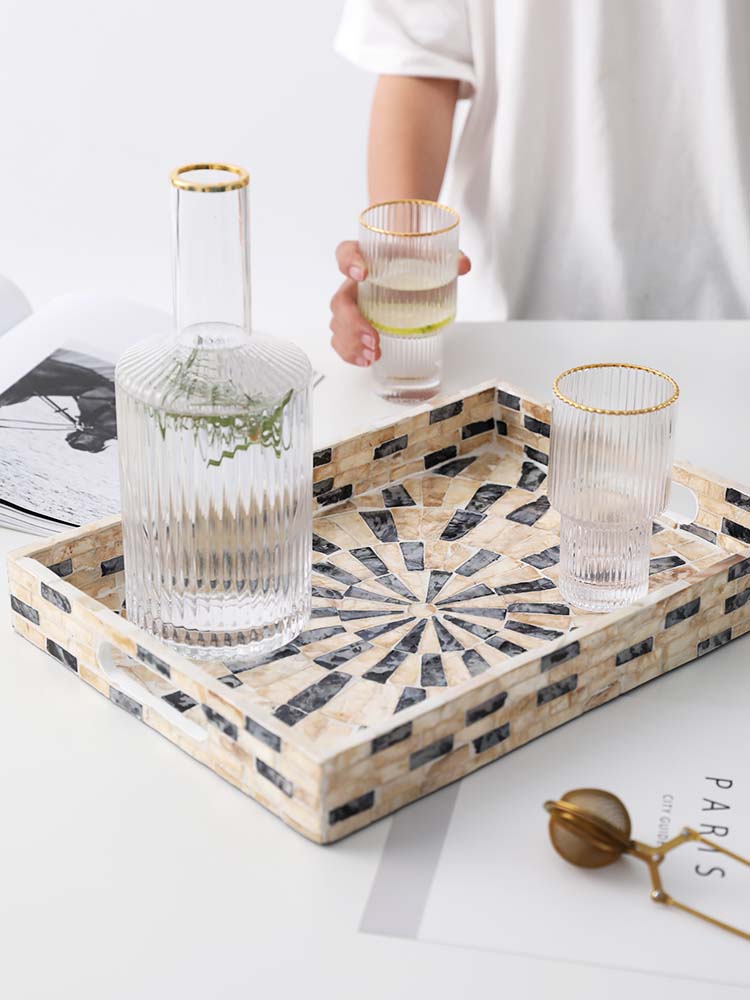 Handmade Wood Mosaic Serving Tray