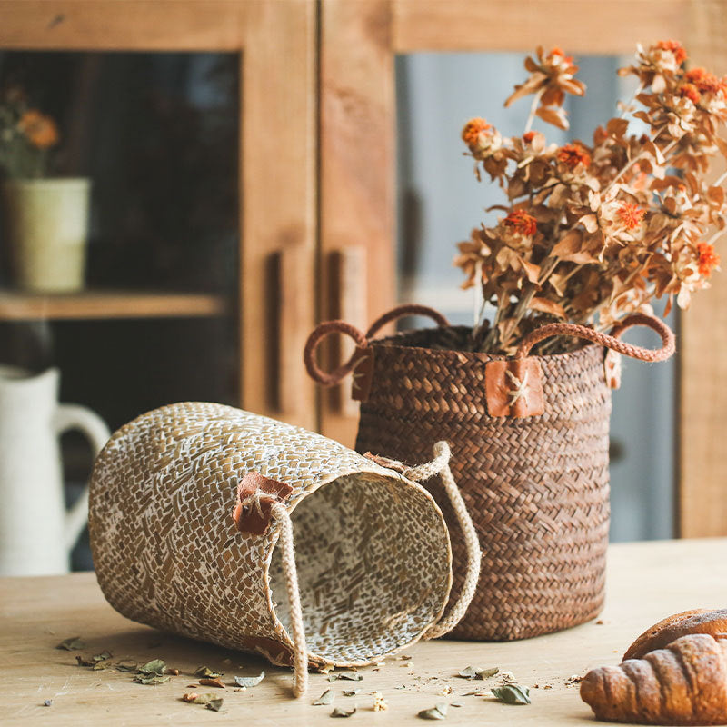 Natural Seaweed Woven Basket