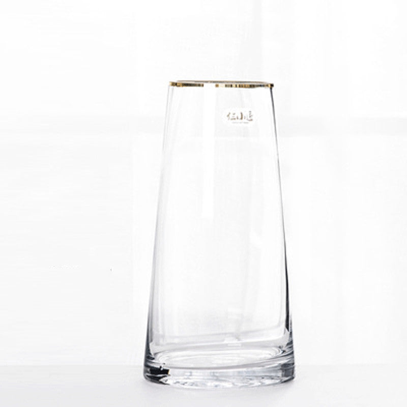 Meridian Gold-Trimmed Glass Vases