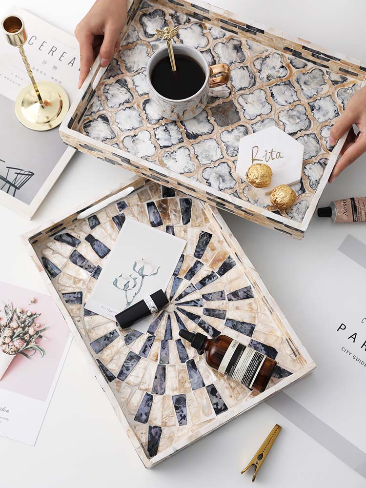 Handmade Wood Mosaic Serving Tray