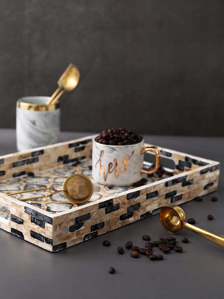 Handmade Wood Mosaic Serving Tray