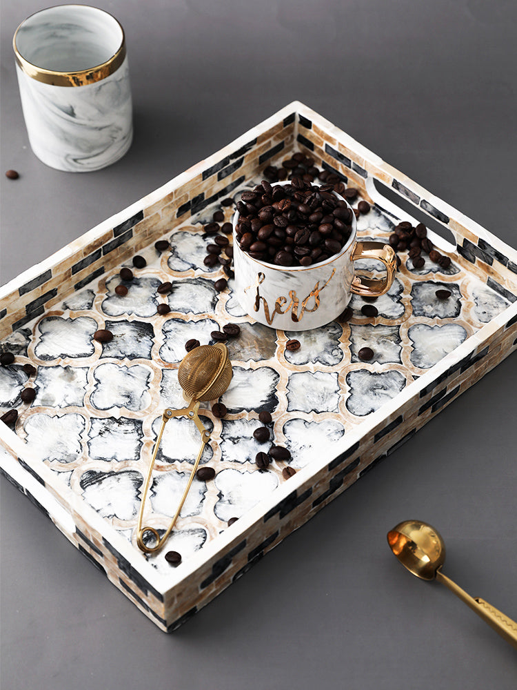 Handmade Wood Mosaic Serving Tray