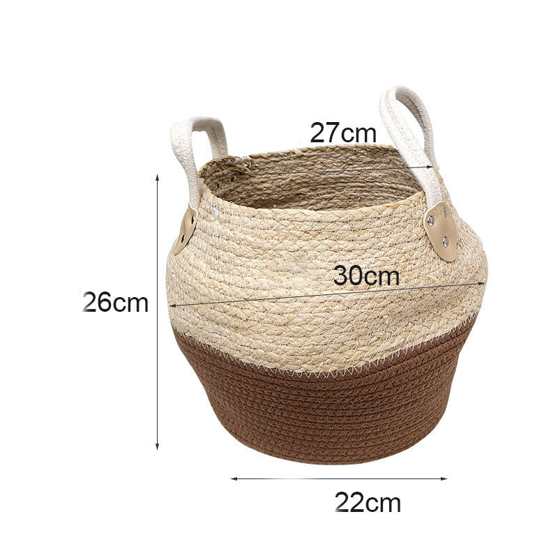 Layered Straw Storage Baskets