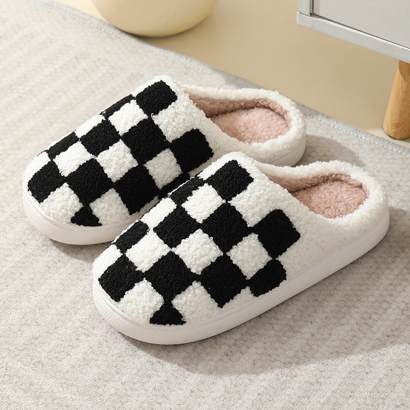 Mauve Check Slippers