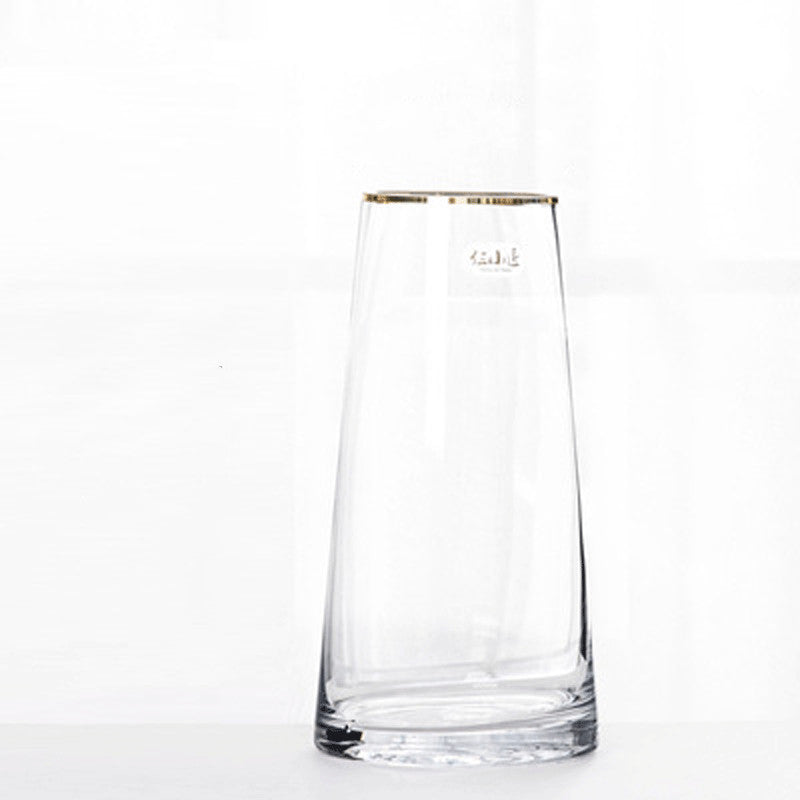 Meridian Gold-Trimmed Glass Vases