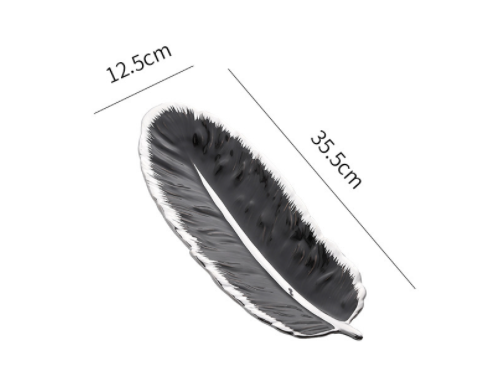 Monochrome Plume Jewelry Tray