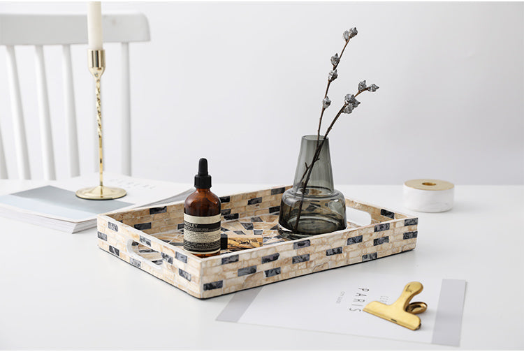 Handmade Wood Mosaic Serving Tray