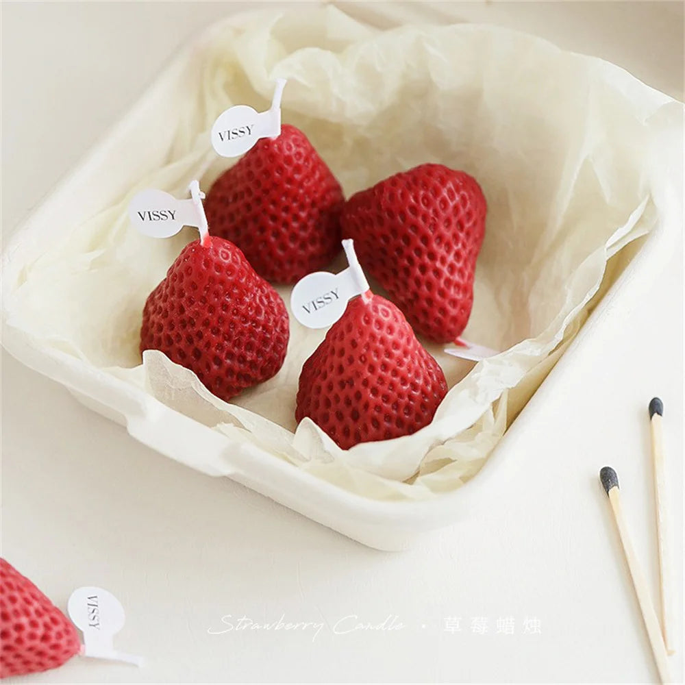 Strawberry Delight Hand-Poured Soy Wax Scented Candle Set