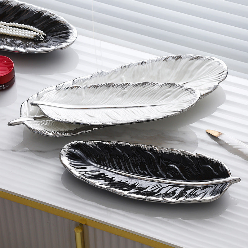 Monochrome Plume Jewelry Tray