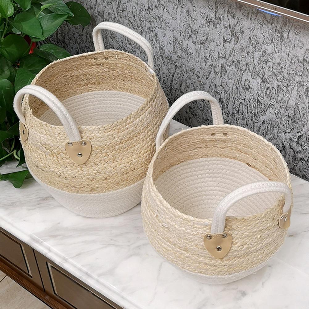Layered Straw Storage Baskets