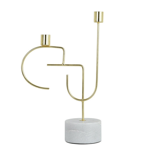 Modern Minimalist Terrazzo & Metal Candle Holder