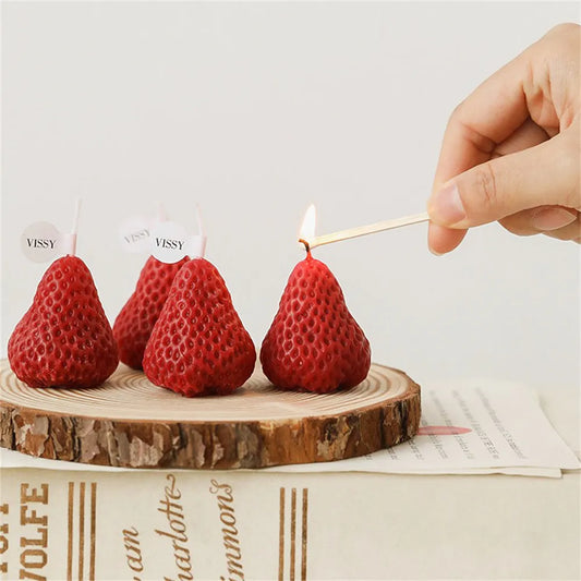Strawberry Delight Hand-Poured Soy Wax Scented Candle Set