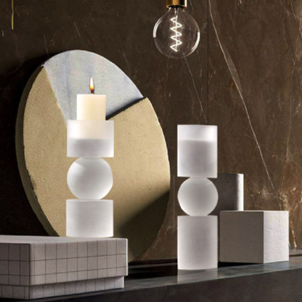 Frosted Candlestick Set