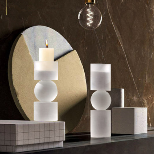 Frosted Candlestick Set